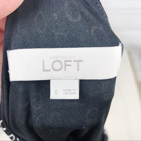 LOFT Black Print Racerback Spaghetti Strap Dress - Picture 8 of 8